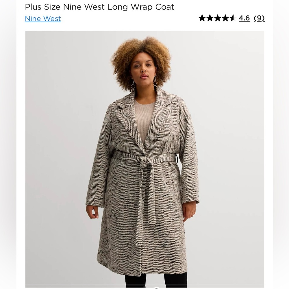 Nine West Plus Size Wrap Coat